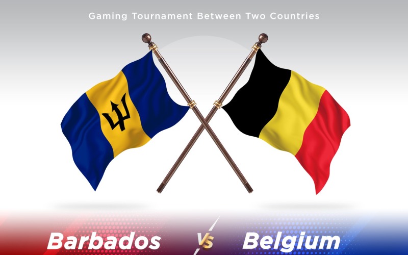Barbados kontra Belgien två flaggor