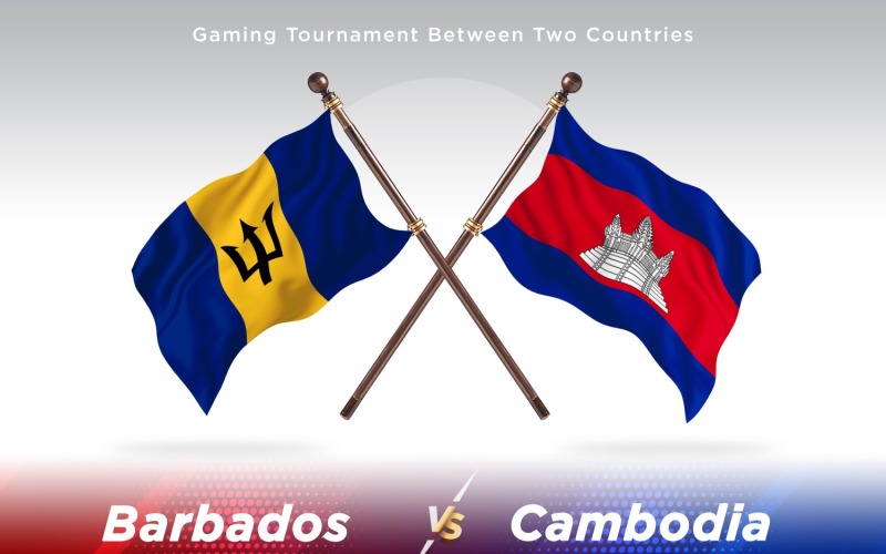 Barbados kontra Kambodzsa két zászló