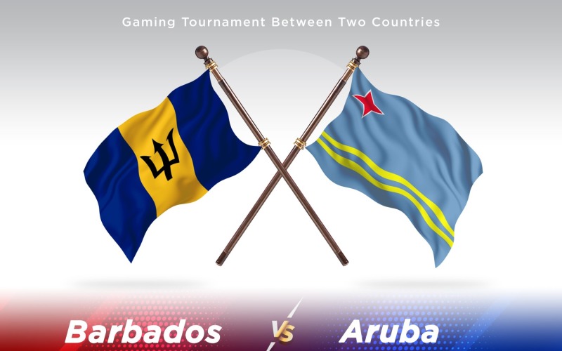 Barbados versus Aruba Two Flags