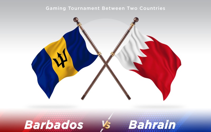 Barbados versus Bahrein Two Flags