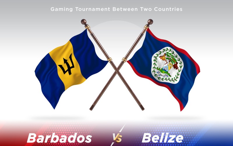 Barbados versus Belice Two Flags