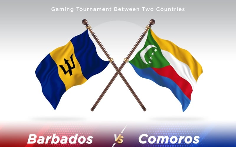 Barbados versus Comoros Two Flags