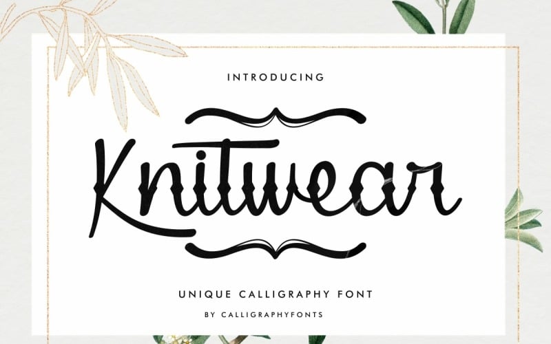 Handschriftlettertype voor gebreide kleding