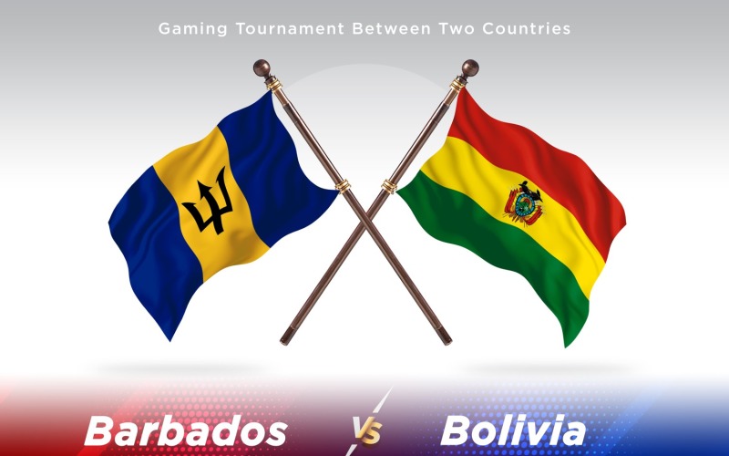 La Barbade contre la Bolivie deux drapeaux