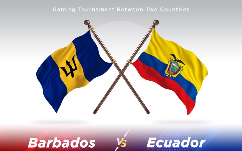 Barbados kontra Ecuador två flaggor