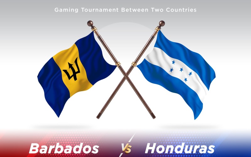 Barbados kontra Honduras två flaggor