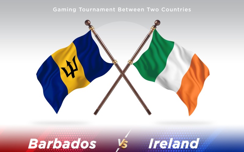 Barbados kontra Irland två flaggor
