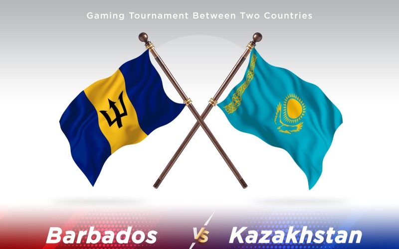 Barbados kontra Kazakstan Två flaggor