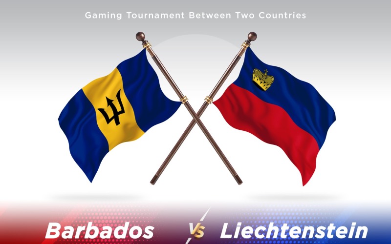 Barbados kontra Liechtenstein Two Flags