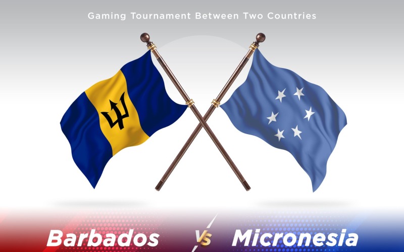 Barbados kontra Mikronesien Två flaggor