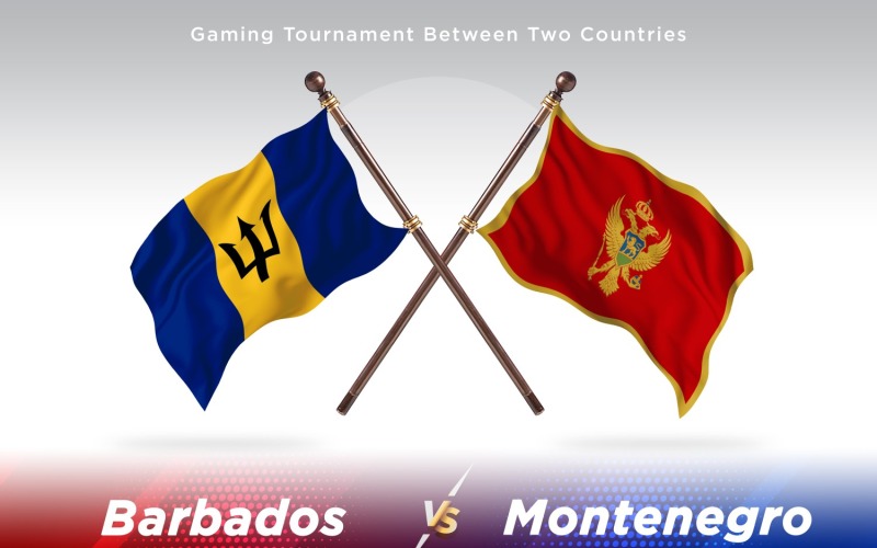 Barbados kontra Montenegro Två flaggor