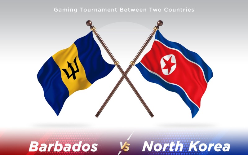 Barbados kontra Nordkorea Two Flags