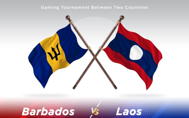 Barbados versus Laos Two Flags