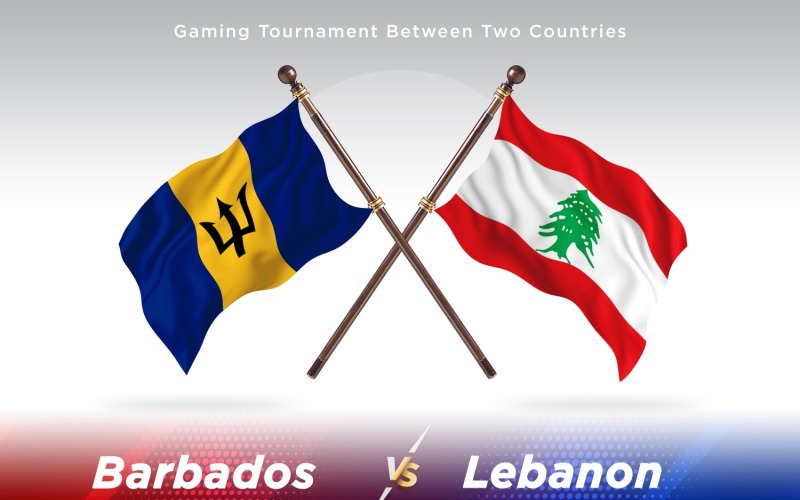 Barbados versus Libanon Two Flags