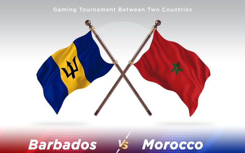 Barbados versus Marokko Two Flags