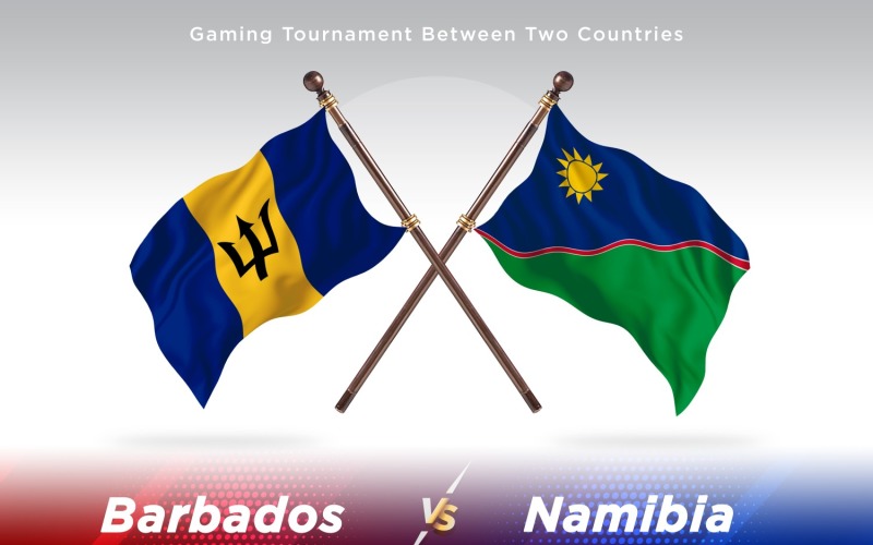 Barbados versus Namibia Two Flags