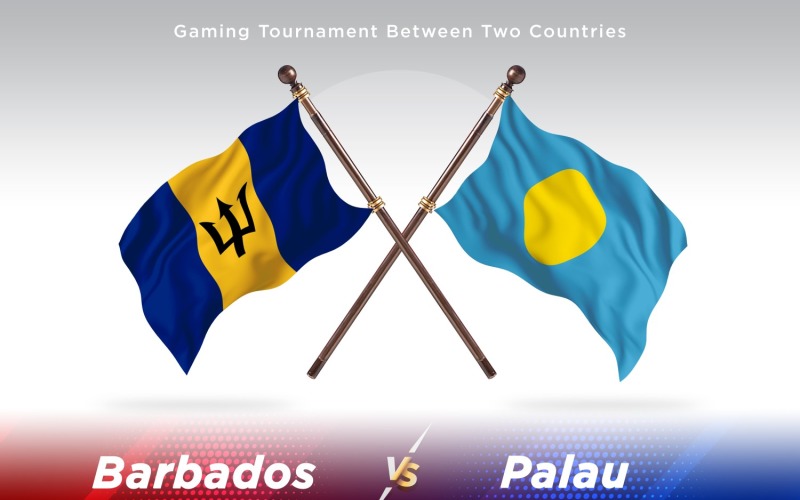 Barbados versus Palau Two Flags