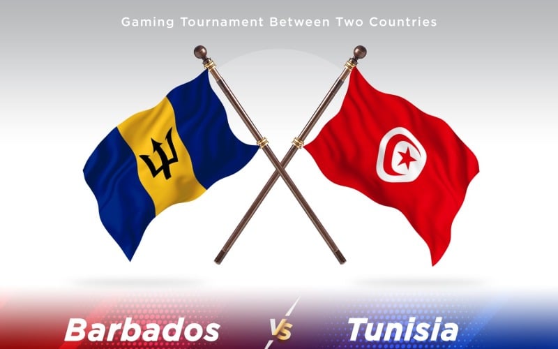 Barbade contre Tunisie deux drapeaux