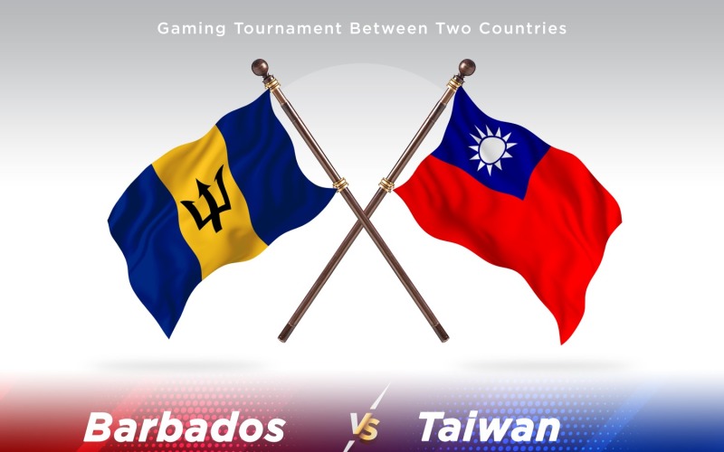 Barbados contra Taiwan Two Flags