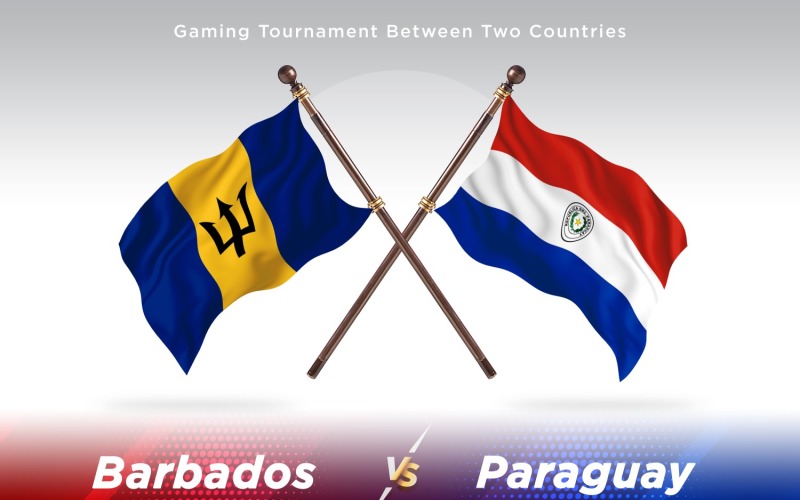 Barbados kontra Paraguay två flaggor