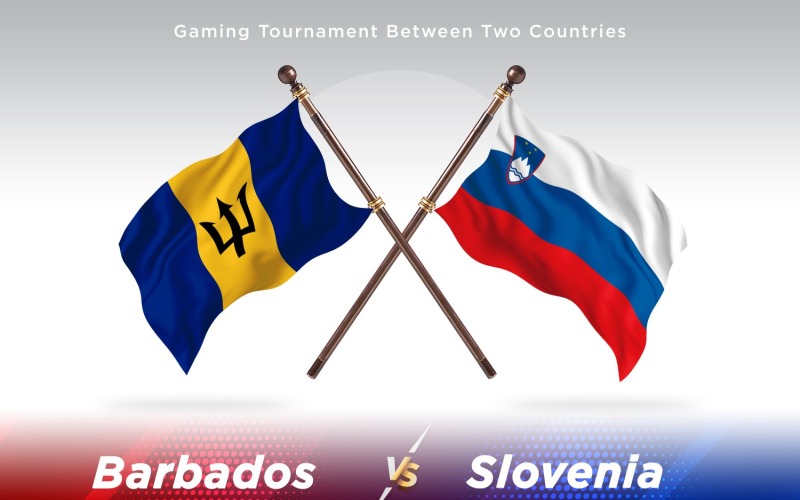 Barbados kontra Slovenien Två flaggor