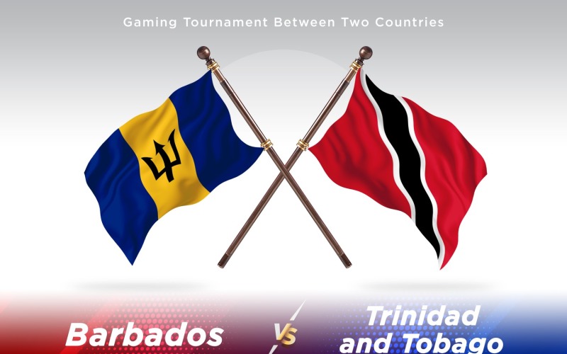 Barbados kontra Trinidad och Tobago två flaggor