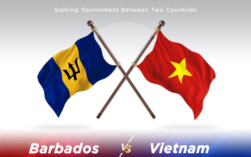 Barbados kontra Vietnam två flaggor