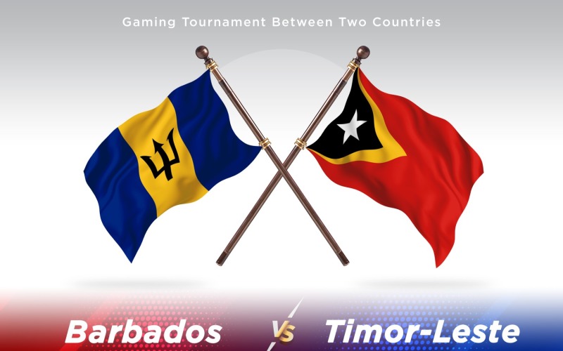 Barbados versus Timor-Leste Two Flags