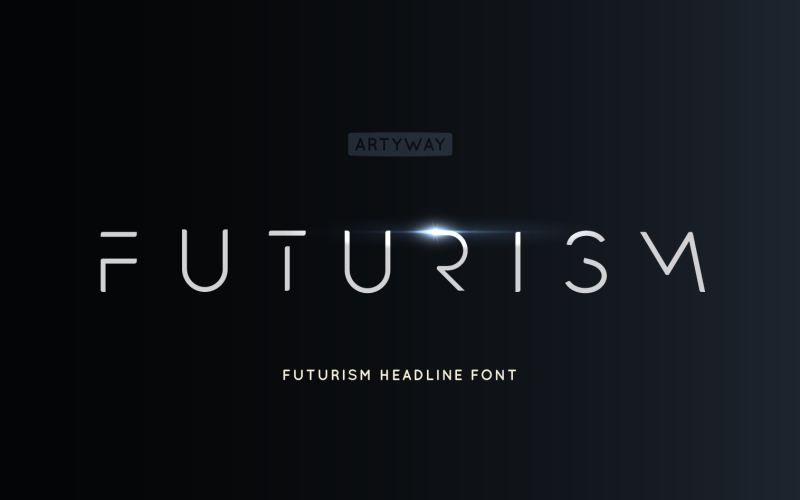 Futurismus nadpis a písmo loga