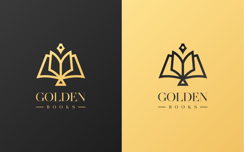 Golden Book Logo Icon Design Concept - TemplateMonster