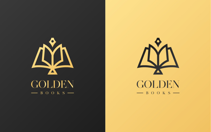 Gouden boek Logo pictogram ontwerpconcept