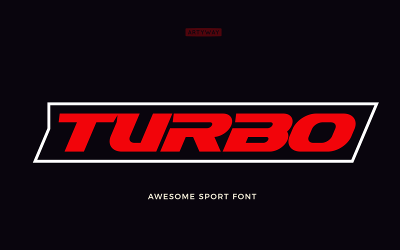 Turbo Sport-kop en logo-lettertype