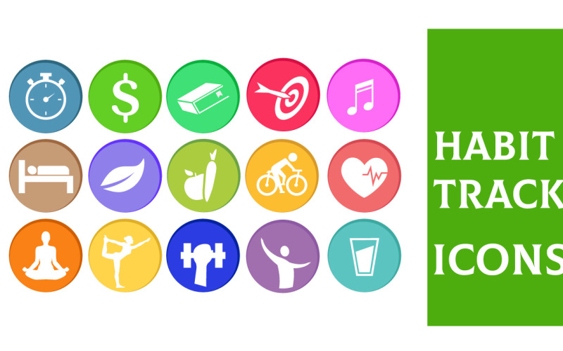 Habit Tracker ikoner mall