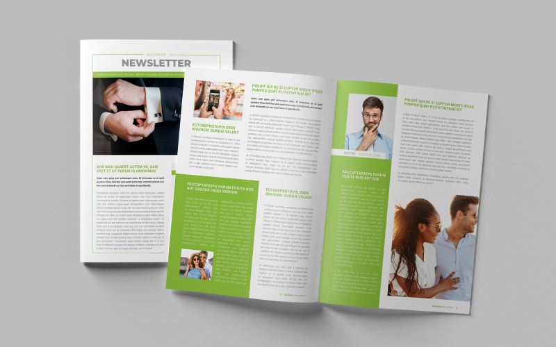 Modelo de Newsletter Semanal | Modelo de boletim informativo de marketing | Modelo de Newsletter de Revista InDesign