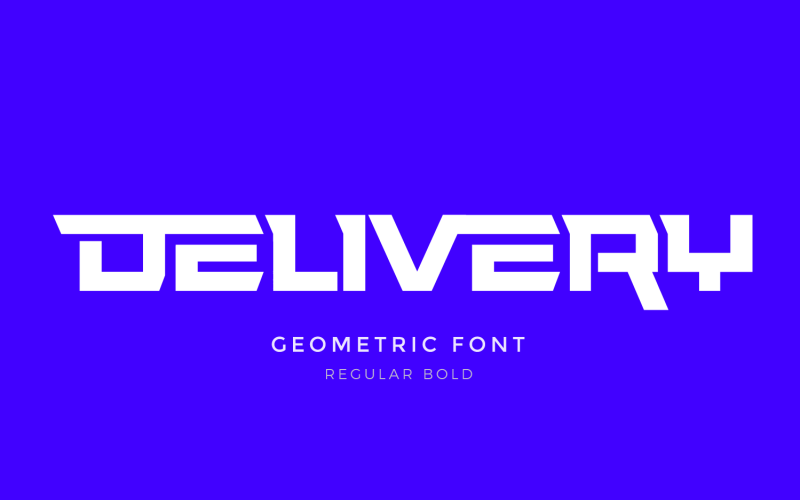 Pogrubiona czcionka geometryczna „Dostawa”