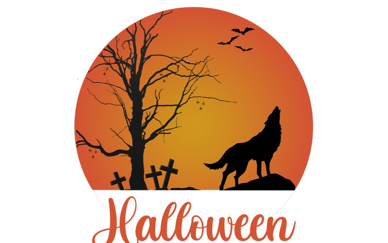 Szablon projektu koszulki Halloween Grove Wolf