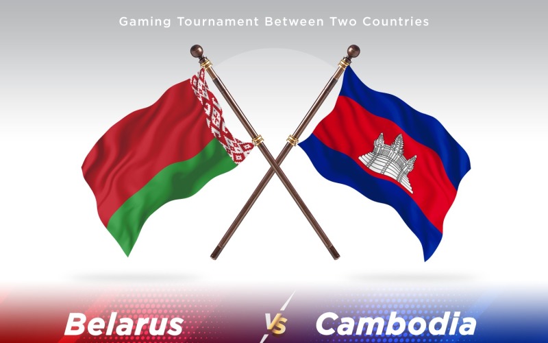Biélorussie contre Cambodge deux drapeaux