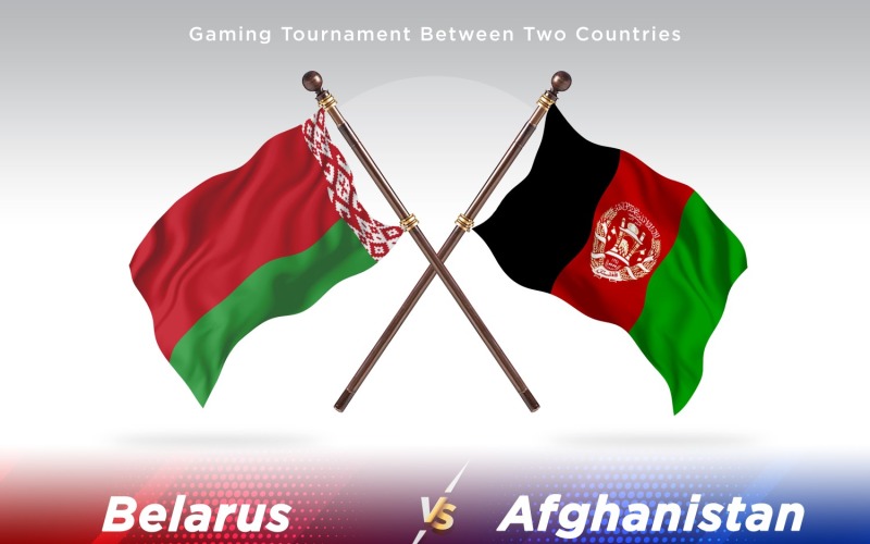 Vitryssland kontra Afghanistan två flaggor
