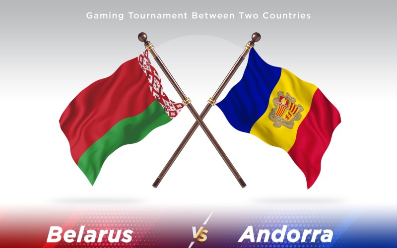 Vitryssland kontra Andorra Två flaggor