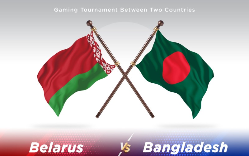 Vitryssland kontra Bangladesh Två flaggor