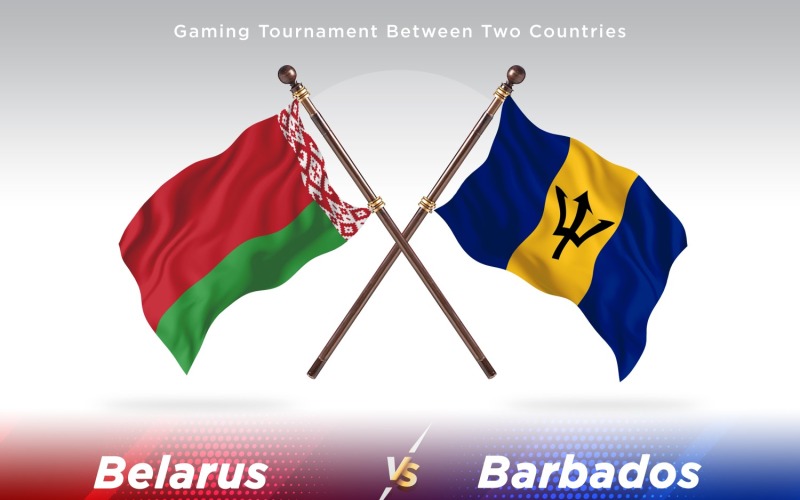 Vitryssland kontra Barbados två flaggor
