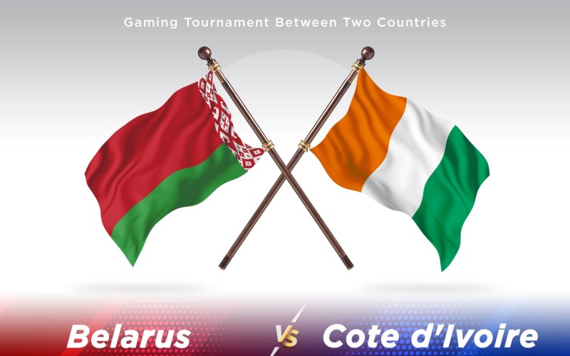 Vitryssland kontra cote d'ivoire Två flaggor