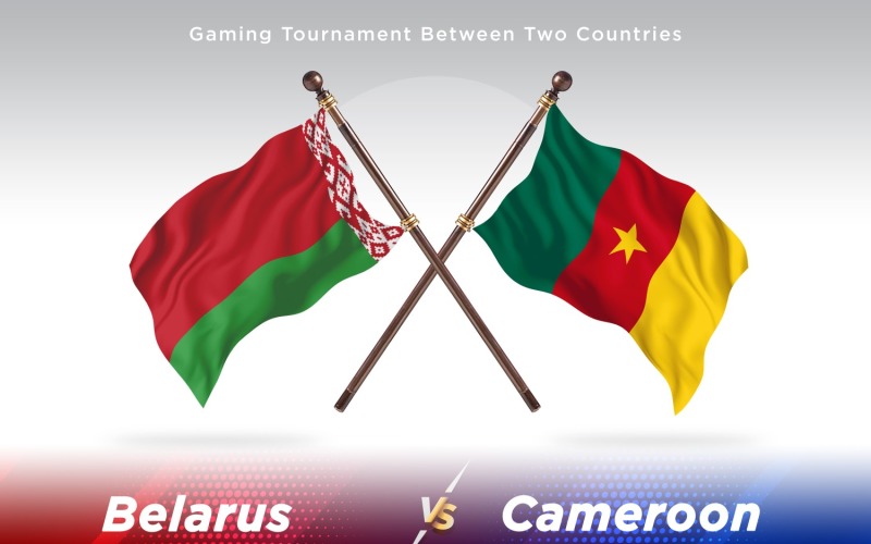 Vitryssland kontra Kamerun två flaggor