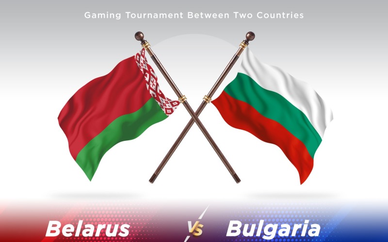 Weißrussland gegen Bulgarien Zwei Flaggen