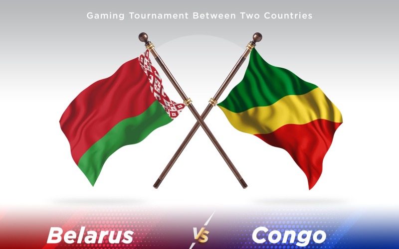 Weißrussland gegen Kongo mit zwei Flaggen