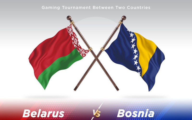 Wit-Rusland versus Bosnië en Herzegovina Two Flags