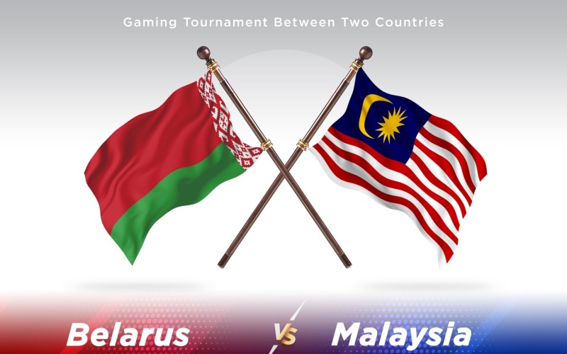Belarus versus Malaysia Two Flags