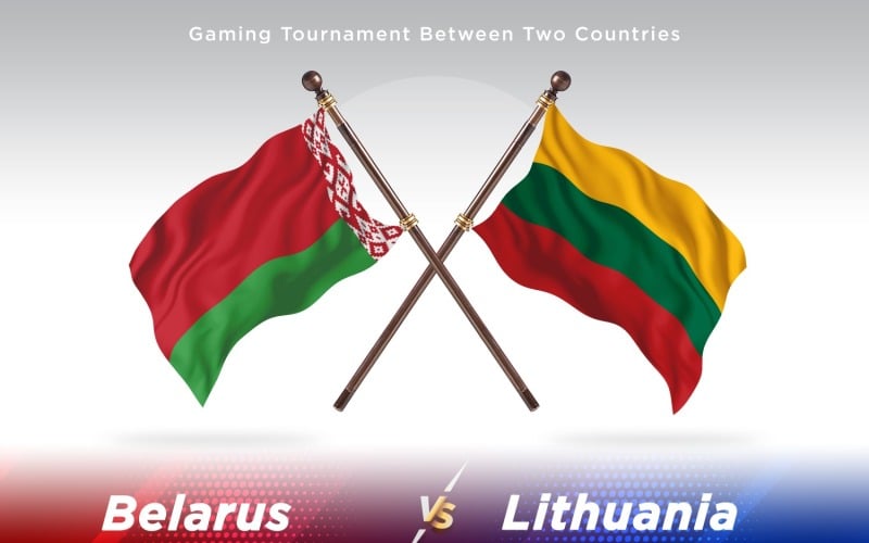 Bielorrusia contra Lituania dos banderas