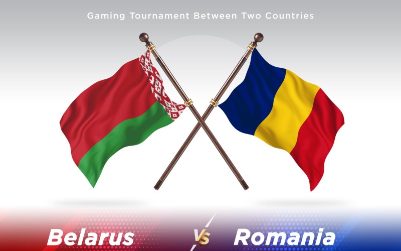 Bielorrusia contra Rumania dos banderas