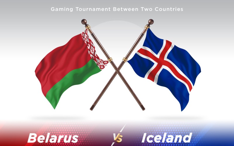 Biélorussie contre Islande deux drapeaux